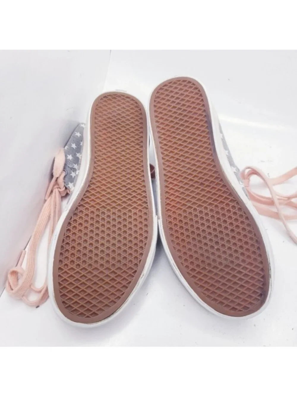 Vans Gray & Pink Star Corrie Hi Top Lace Up Sneakers Shoes Girls Youth Size 2.5